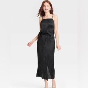 Women’s Pleated Satin Maxi Skirt